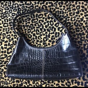 Harolds Vintage Black Leather Bag